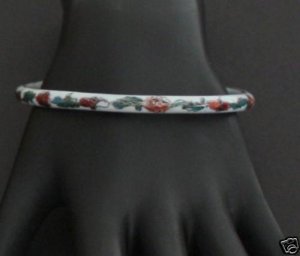 Vintage Cloisonne Ceramic Bangle Bracelet