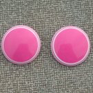 Vintage Vibrant Hot Pink Oversize Button Earrings 1980s