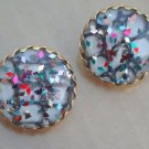 Vintage Sarah Cov Vibrant Confetti Oversize Earrings