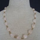 Vintage Rose Quartz Pink Stone Fancy Necklace