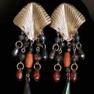Vintage Multi Strand Pierced Dangle Long Earrings