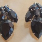 Vintage West Germany Black Glass Open Back Earrings