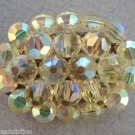 Vintage Lime Green Aurora Borealis Glass Pin Brooch