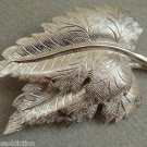 Elegant Vintage Silver Leaf Pin Brooch