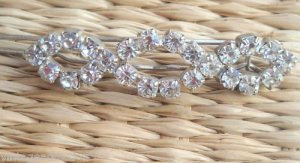 Vintage Art Deco White Rhinestone Hair Clip
