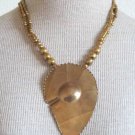 Vintage Art Deco Super Chunky Leaf Pendant Necklace