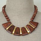 Unique Vintage Pearl Copper Tone Bib Cleopatra Necklace