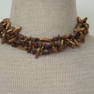 Unusual Vintage Golden 3 Strands Choker  Necklace