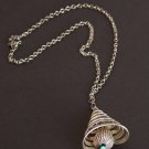 Vintage Silver Tone Bell Necklace/Pendant