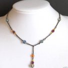 Vintage Colorful Glass Bead Choker Necklace