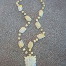 Vintage Deco Southwest Chunky  Yellow  Stone Necklace