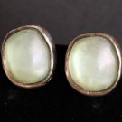 Vintage Norma & Jane Green Glass Button Clip On Earring