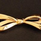 Vintage Monet Gold Tone Bow Pin/Brooch