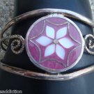 Vintage Purple Sterling Silver Cuff Bracelet