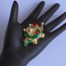 Vintage Jolly Christmas Bear Pin/Brooch