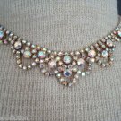 Dressy Vintage Rhinestone Aurora Borealis Necklace