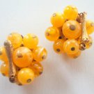 Vintage Yellow Fruit Cluster Clip Earrings