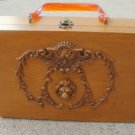 Vintage Lion Head  Wood  Purse celluloid Handle