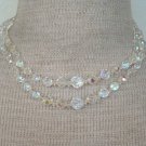 Vintage 2 Strands Aurora Borealis Glass Necklace