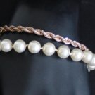 Set of 2 Vintage Parklane Chain & Faux Pearl Bracelet