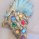 Vintage Victorian Rhinestone Fruit Pin Brooch