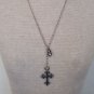 Unusual Vintage Skull & Cross Lariat Necklace
