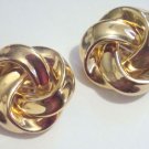 Vintage Gold Tone Oversize Chunky Clip Earrings 1980s