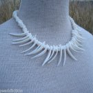 Outstanding Vintage White Coral Fringe Necklace