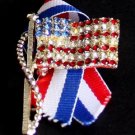 Vintage USA Flag Rhinestone Patriotic Pin/Brooch