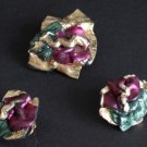 Vintage Set Of Earrings And Pin Brooch Set Unusual!