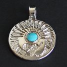 Vintage South West Blue Turquoise Chunky Pendant