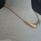Elegant Vintage Dual Tone  Gold & Silvler Bib Necklace