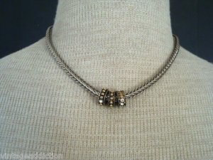 Chic Vintage Silver Rhinestone Chunky Chain Necklace