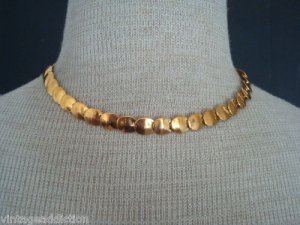 Unique Vintage Gold Flake Choker Necklace