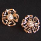 Vintage Sarah Cov Carnation Gold Tone Clip On Earrings