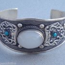 Outstanding Vintage Art Deco Stone Chunky Cuff Bracelet