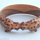 Unique Vintage Leopard Wood Bangle Bracelet