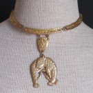 Vintage Bold Egyptian Tiger Choker Necklace Chunky