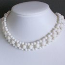 Vintage Art Deco White Beads Choker Necklace