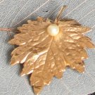 Vintage Signed Napier Golden Leaf Pin/Brooch