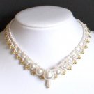 Vintage White Pearl Choker Necklace Japan