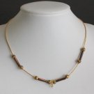 Vintage Art Deco Era Brown Glass Bead Necklace