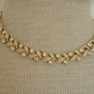 Vintage Coro  White Rhinestone Choker Necklace
