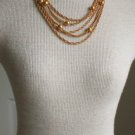 Vintage Gold Tone Multi Layer Necklace