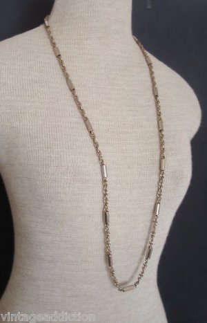 Chic Vintage Silver Chain 37" Long Necklace