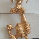 Cute Vintage Gold Tone Puddle Dog Pin Brooch