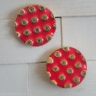 Vintage Unique Red Dots Cute Pierced Earrings