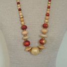 Eclectic Vintage Chunky Oversize Wood Bead Necklace