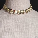 Vintage Golden Leaves Faux Pearl Choker Necklace