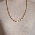 Elegant Vintage Gold White Bead Necklace